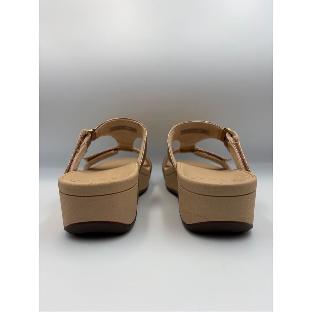 Vionic Ellie Metallic Snake Rose Gold Comfort Wedge Sandals Size 7 - Picture 2 of 10